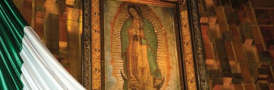 A painting of Our Lady of Guadalupe