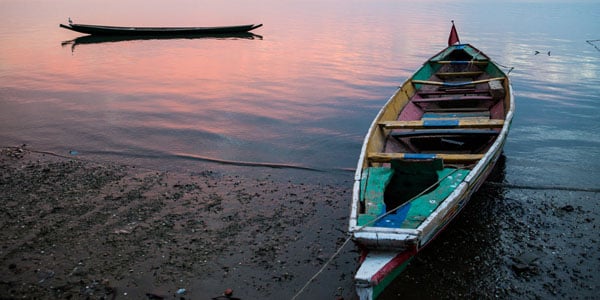colorful boat in senegal